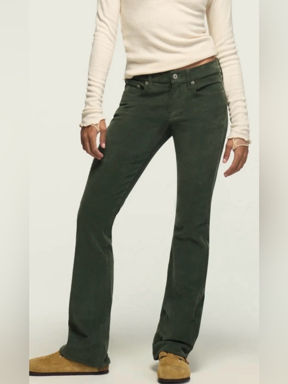 Lucky Brand Olive Green Corduroy Boot-Cut Pants 8/29R